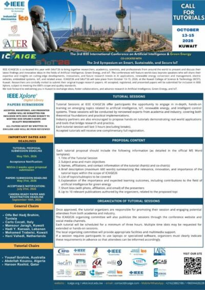 Call for Tutorials IEEE ICAIGE2026